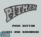 Title screen of the game Pit Man on Nintendo Game Boy
