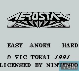 Title screen of the game Aerostar on Nintendo Game Boy