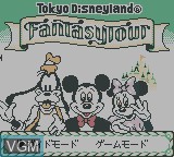 Title screen of the game Tokyo Disneyland - Fantasy Tour on Nintendo Game Boy