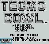 Title screen of the game Tecmo Bowl on Nintendo Game Boy