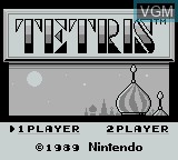 Title screen of the game Tetris on Nintendo Game Boy