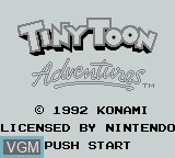 Title screen of the game Tiny Toon Adventures - Babs' Big Break on Nintendo Game Boy