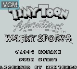 Title screen of the game Tiny Toon Adventures - Wacky Sports on Nintendo Game Boy