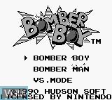 Title screen of the game Bomber Boy on Nintendo Game Boy