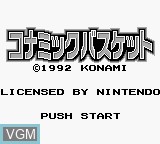 Title screen of the game Konamic Basket on Nintendo Game Boy