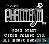Title screen of the game Phantasm on Nintendo Game Boy