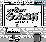 Title screen of the game Super Mario Land 2 - 6 Tsu no Kinka on Nintendo Game Boy