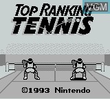 Title screen of the game Top Ranking Tennis on Nintendo Game Boy