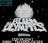 Title screen of the game Alien Olympics on Nintendo Game Boy