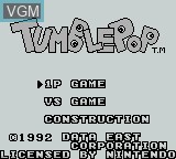 Title screen of the game Tumble Pop on Nintendo Game Boy