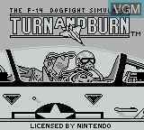 Title screen of the game Turn and Burn - The F-14 Dogfight Simulator on Nintendo Game Boy
