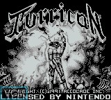 Title screen of the game Turrican on Nintendo Game Boy
