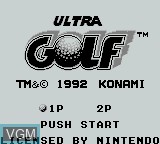Title screen of the game Ultra Golf on Nintendo Game Boy