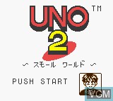 Title screen of the game Uno 2 - Small World on Nintendo Game Boy