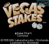 Title screen of the game Vegas Stakes on Nintendo Game Boy