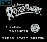 Title screen of the game Who Framed Roger Rabbit on Nintendo Game Boy