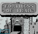 Title screen of the game Fortress of Fear - Wizards & Warriors X on Nintendo Game Boy