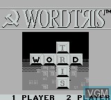 Title screen of the game Wordtris on Nintendo Game Boy