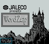 Title screen of the game Word Zap on Nintendo Game Boy