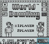 Title screen of the game World Bowling on Nintendo Game Boy