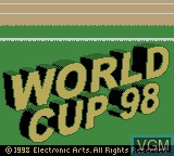 Title screen of the game World Cup 98 on Nintendo Game Boy