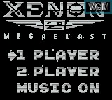 Title screen of the game Xenon 2 - Megablast on Nintendo Game Boy