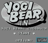 Title screen of the game Yogi Bear in Yogi Bear's Goldrush on Nintendo Game Boy