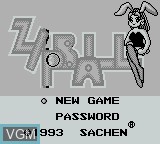 Title screen of the game Zipball on Nintendo Game Boy