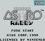 Title screen of the game Astro Rabby on Nintendo Game Boy