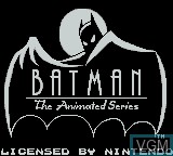 Title screen of the game Batman - The Animated Series on Nintendo Game Boy