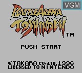 Title screen of the game Battle Arena Toshinden on Nintendo Game Boy