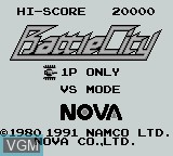 Title screen of the game Battle City on Nintendo Game Boy