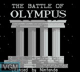 Title screen of the game Battle of Olympus, The on Nintendo Game Boy