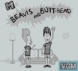 Title screen of the game Beavis and Butt-Head on Nintendo Game Boy