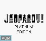 Title screen of the game Jeopardy! Platinum Edition on Nintendo Game Boy
