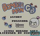 Title screen of the game Bomberman GB on Nintendo Game Boy