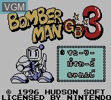 Title screen of the game Bomberman GB 3 on Nintendo Game Boy