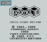 Title screen of the game Boxxle on Nintendo Game Boy