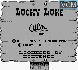 Title screen of the game Lucky Luke on Nintendo Game Boy