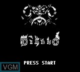 Title screen of the game Diablo on Nintendo Game Boy