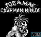 Title screen of the game Joe & Mac - Caveman Ninja on Nintendo Game Boy