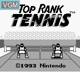Title screen of the game Top Rank Tennis on Nintendo Game Boy