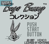 Title screen of the game Bugs Bunny Collection on Nintendo Game Boy