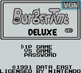 Title screen of the game BurgerTime Deluxe on Nintendo Game Boy