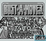 Title screen of the game Bust-A-Move 3 DX on Nintendo Game Boy