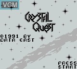 Title screen of the game Crystal Quest on Nintendo Game Boy