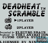 Title screen of the game Dead Heat Scramble on Nintendo Game Boy