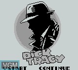 Title screen of the game Dick Tracy on Nintendo Game Boy