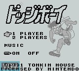 Title screen of the game Dodge Boy on Nintendo Game Boy