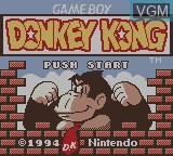 Title screen of the game Donkey Kong on Nintendo Game Boy